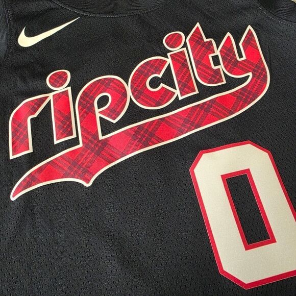 Nike Portland Trailblazers Damian Lillard City Edition Jersey Sz M 44 DX8517-010 - Picture 4 of 12